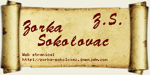Zorka Sokolovac vizit kartica